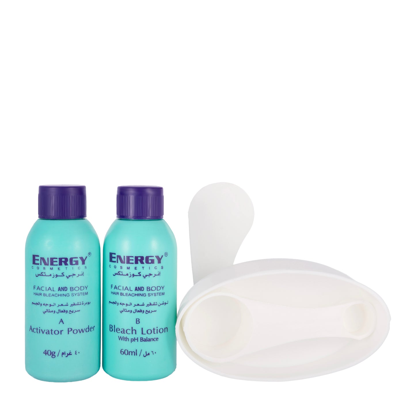 Energy Cosmetics Facial and Body Hair Bleaching System (Bleach Lotion 60 Ml + Activator Powder 40 g)