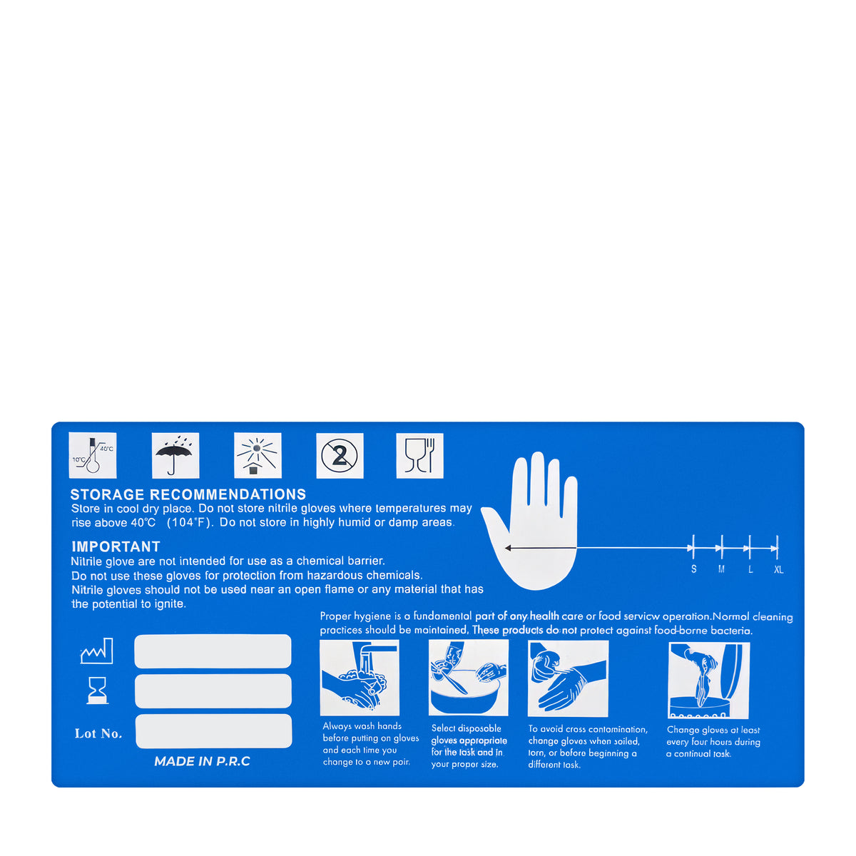 QH Nitrile Gloves Black powder Free (Large)  100 pieces