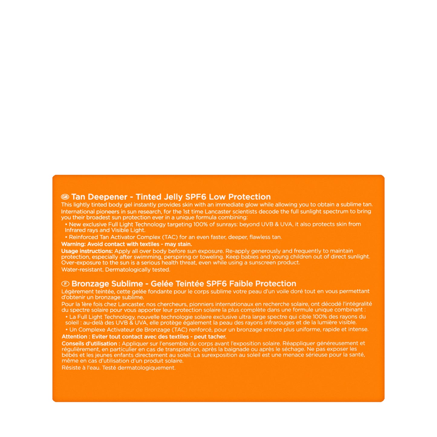 Lancaster Sun Beauty Tan Spf 6/200 Ml [Tinted Jelly]