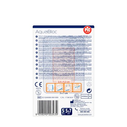 Pic Solution AquaBloc waterproof Plaster with antibacterial 5X7 Cm 5 Pieces