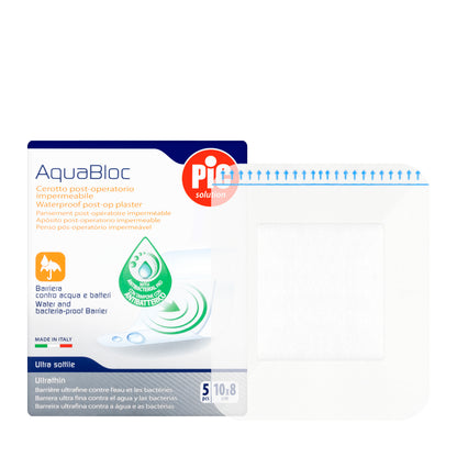 Pic Solution AquaBloc waterproof Plaster with antibacterial 10X8 Cm 5 Pieces