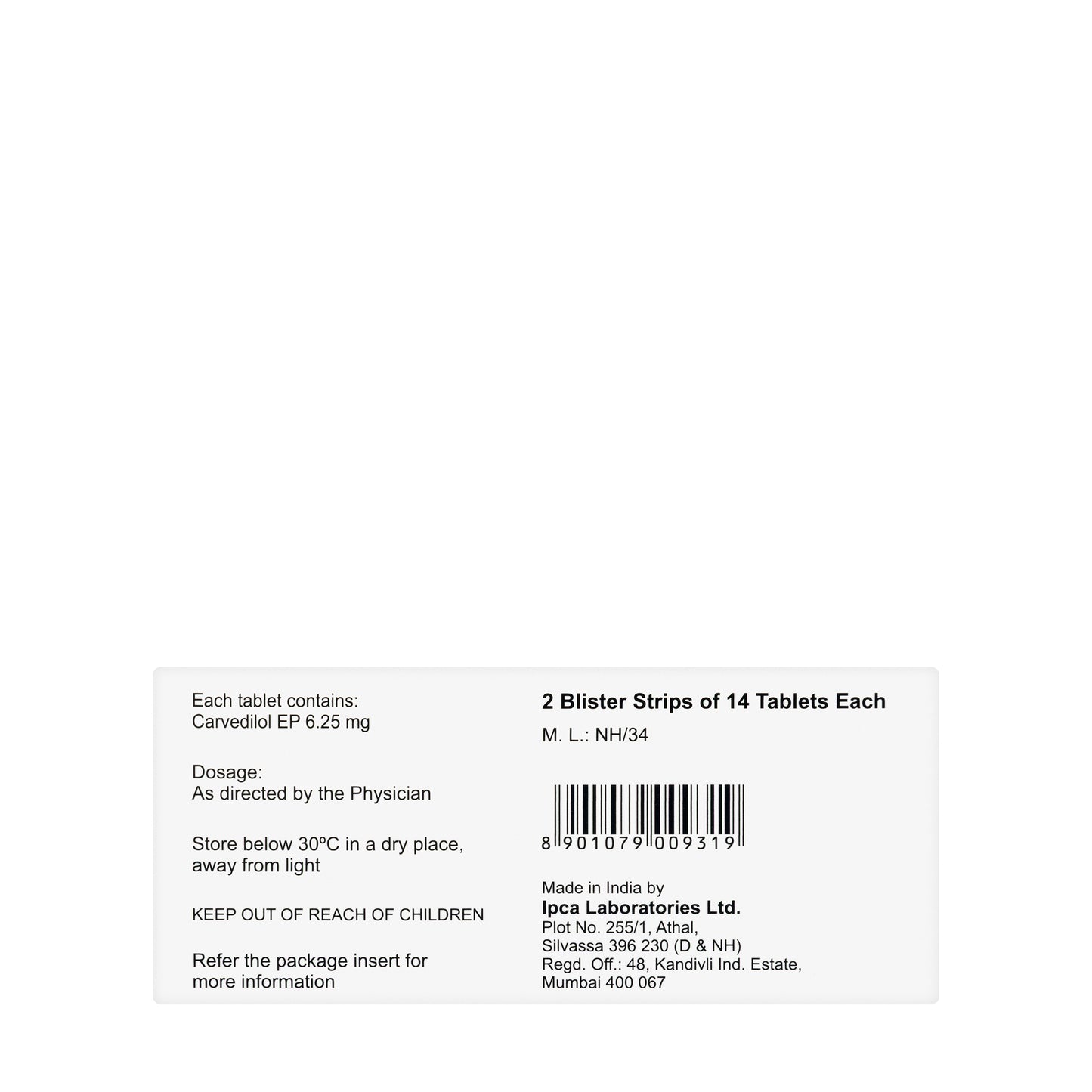 Cardoz 6.25Mg 28Tablets