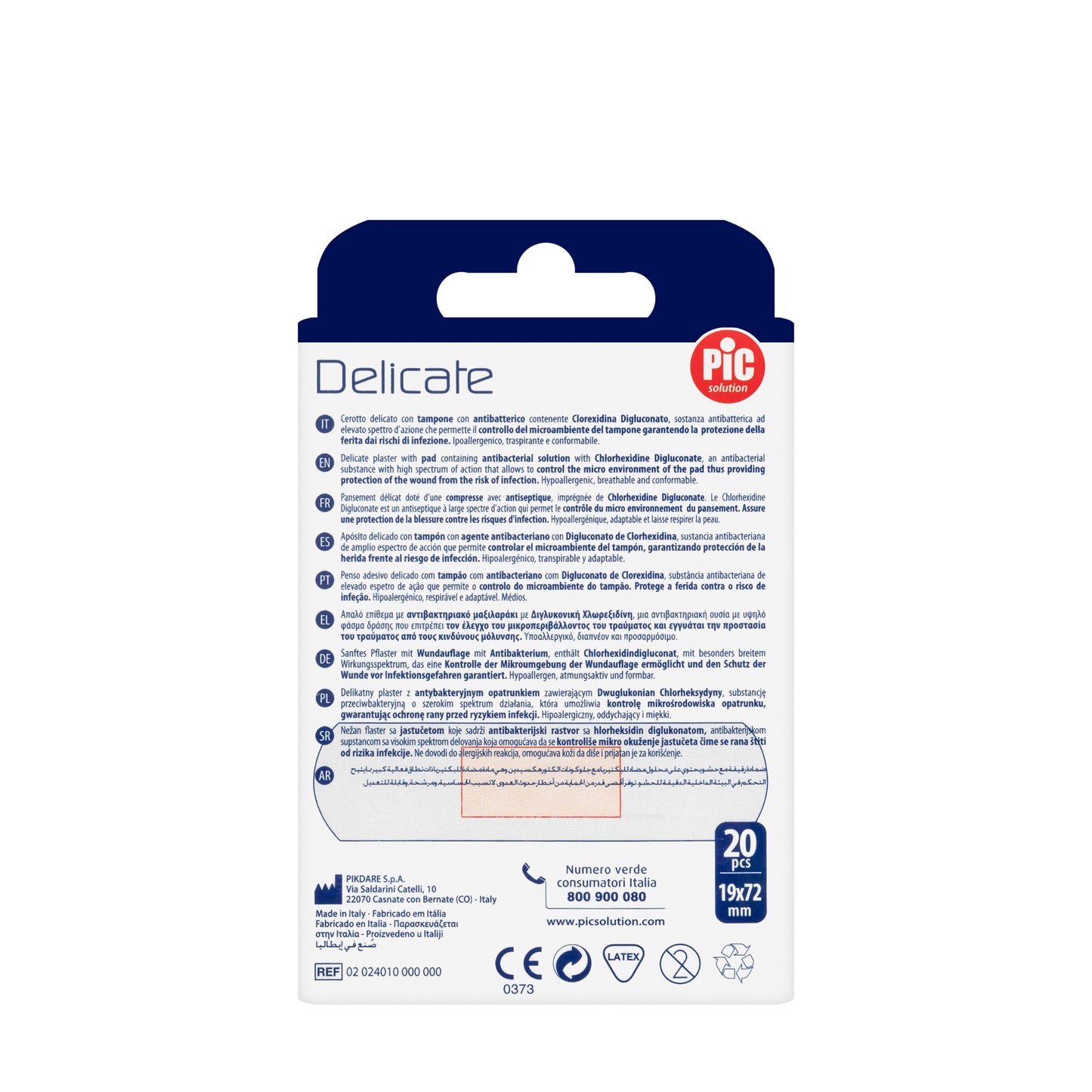 Pic Solution Delicate Plaster 19X72 Mm [Medium] 20 Pieces
