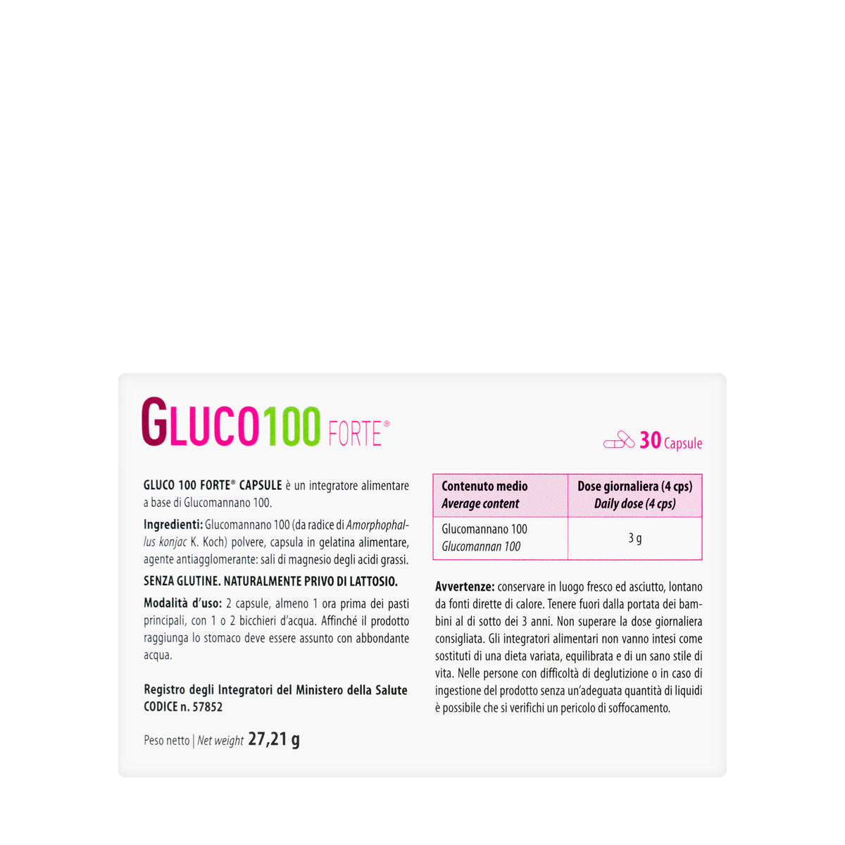 Gluco 100 Forte 30 Capsule