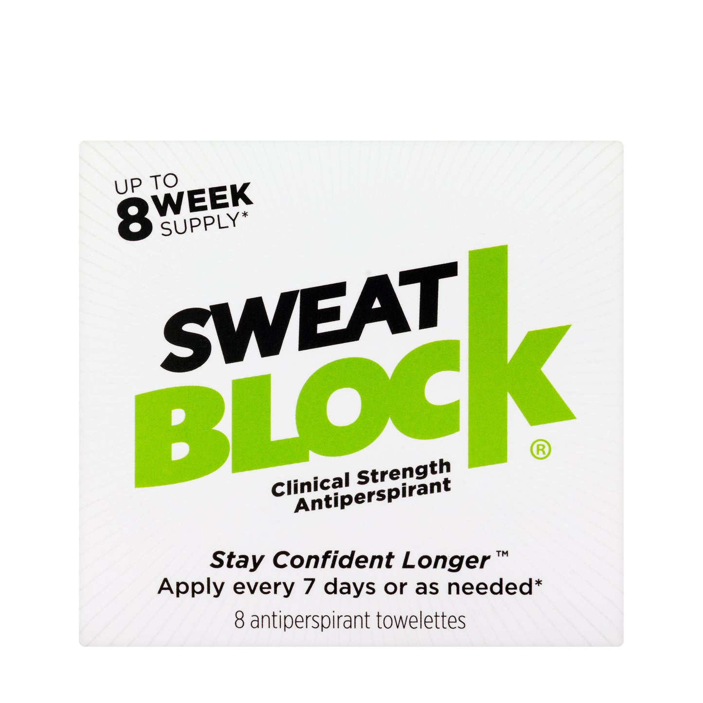 Sweat Block Antiperspirant Wipes 8 Pieces