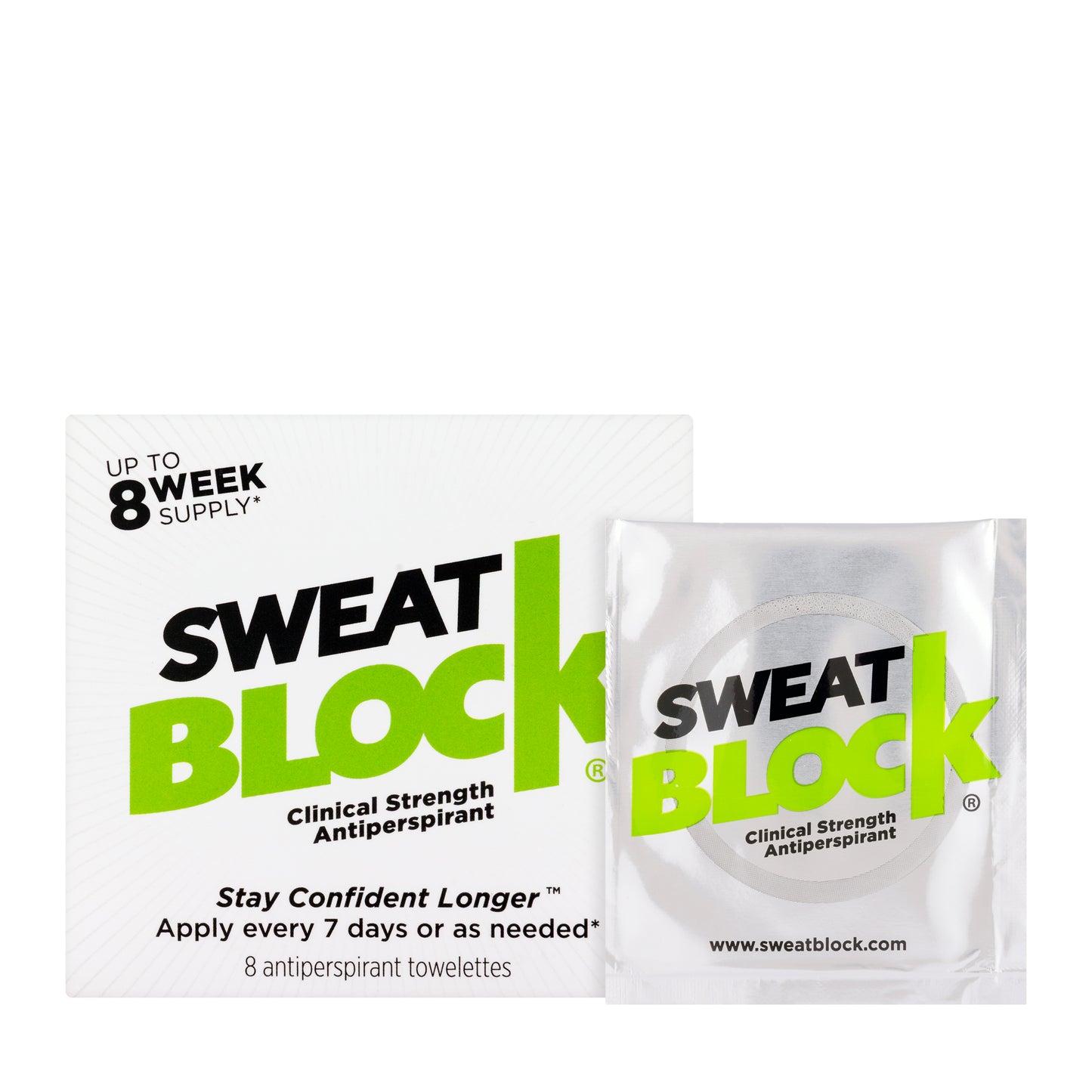 Sweat Block Antiperspirant Wipes 8 Pieces