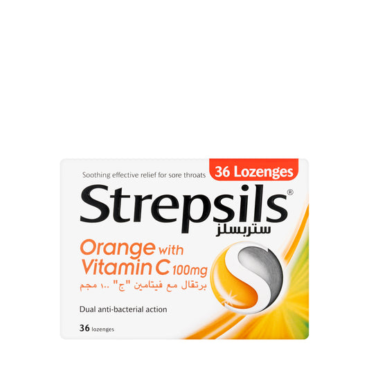 Strepsils Orange [Vitamin-C] 36 Lozenges