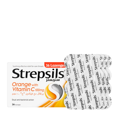 Strepsils Orange [Vitamin-C] 36 Lozenges