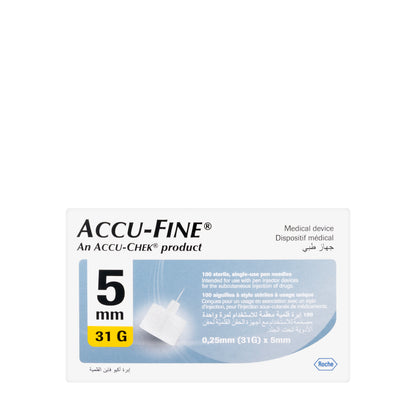Accu Check Accu-Fine 5X0.25 Mm [31G] 100 Pieces