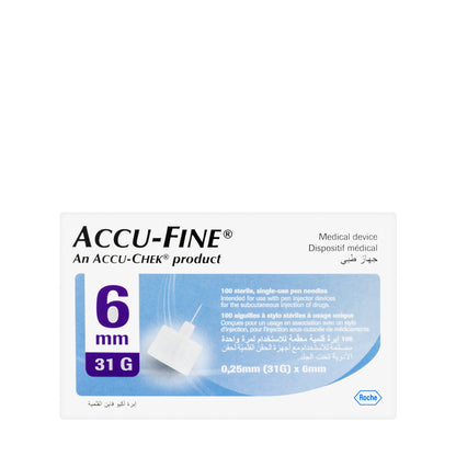 Accu Check Accu-Fine 6X0.25 Mm [31G] 100 Pieces
