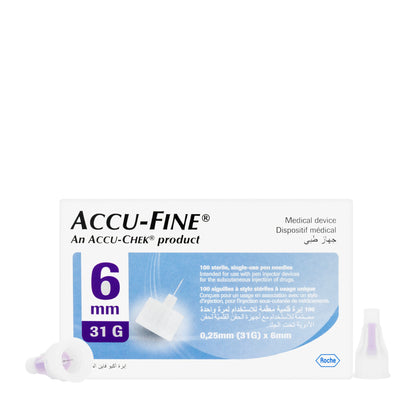 Accu Check Accu-Fine 6X0.25 Mm [31G] 100 Pieces