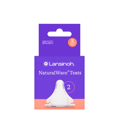 Lansinoh Natural Wave Teats Slow Flow [S] 1+ Months 2 Pieces