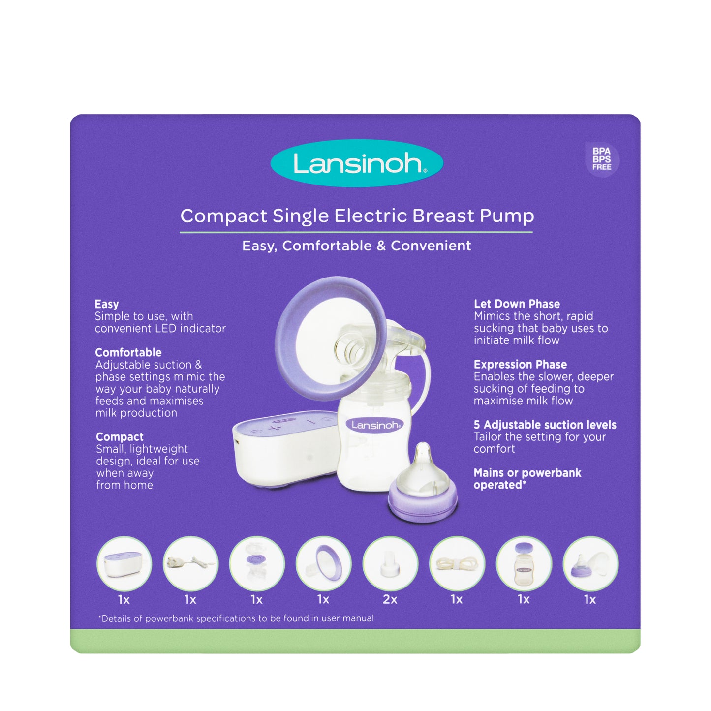 Lansinoh Compact Single Electric Breast Pump [14350]