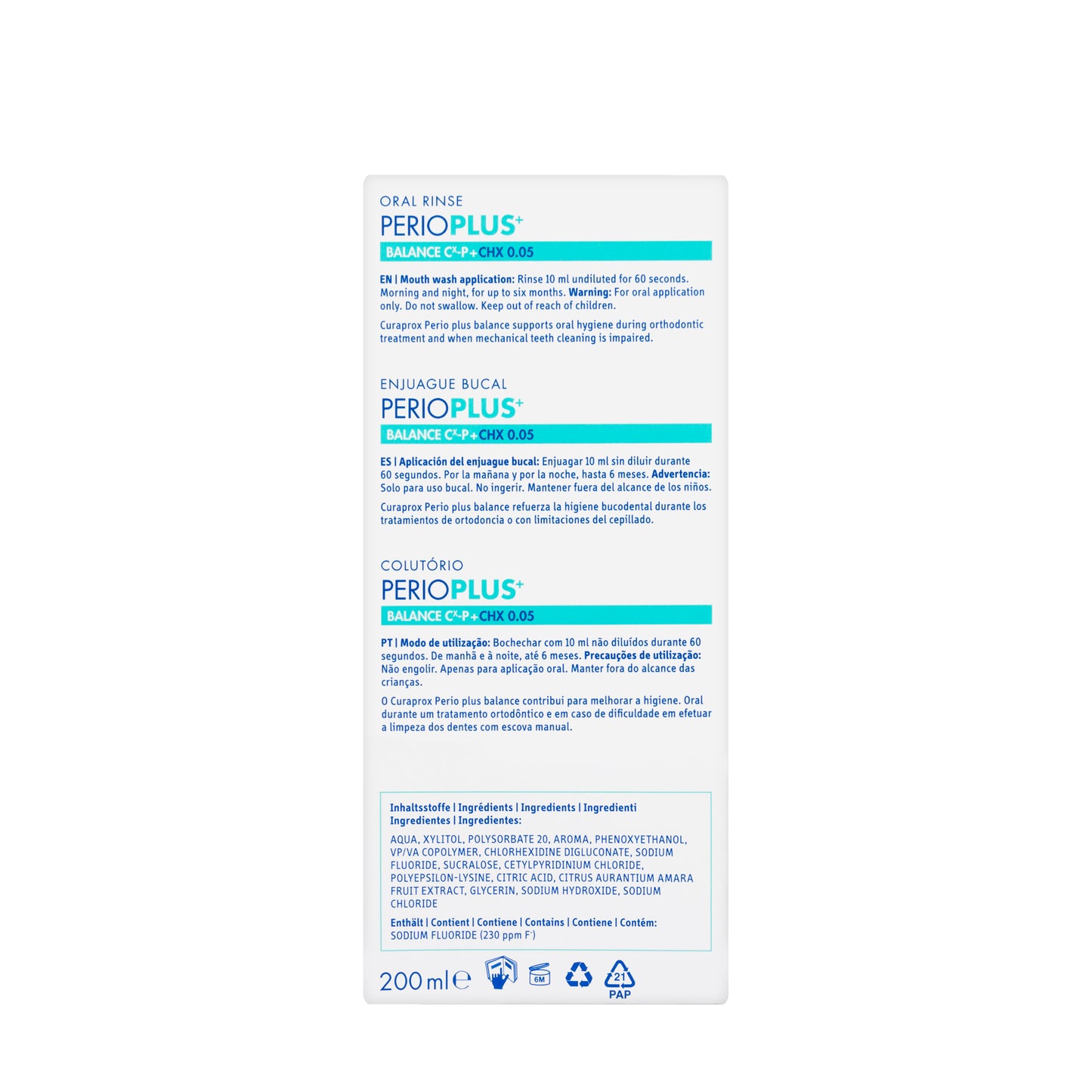 Curaprox Perioplus Balance [Chlorohexedine 0.05%] Mouthwash  200 Ml