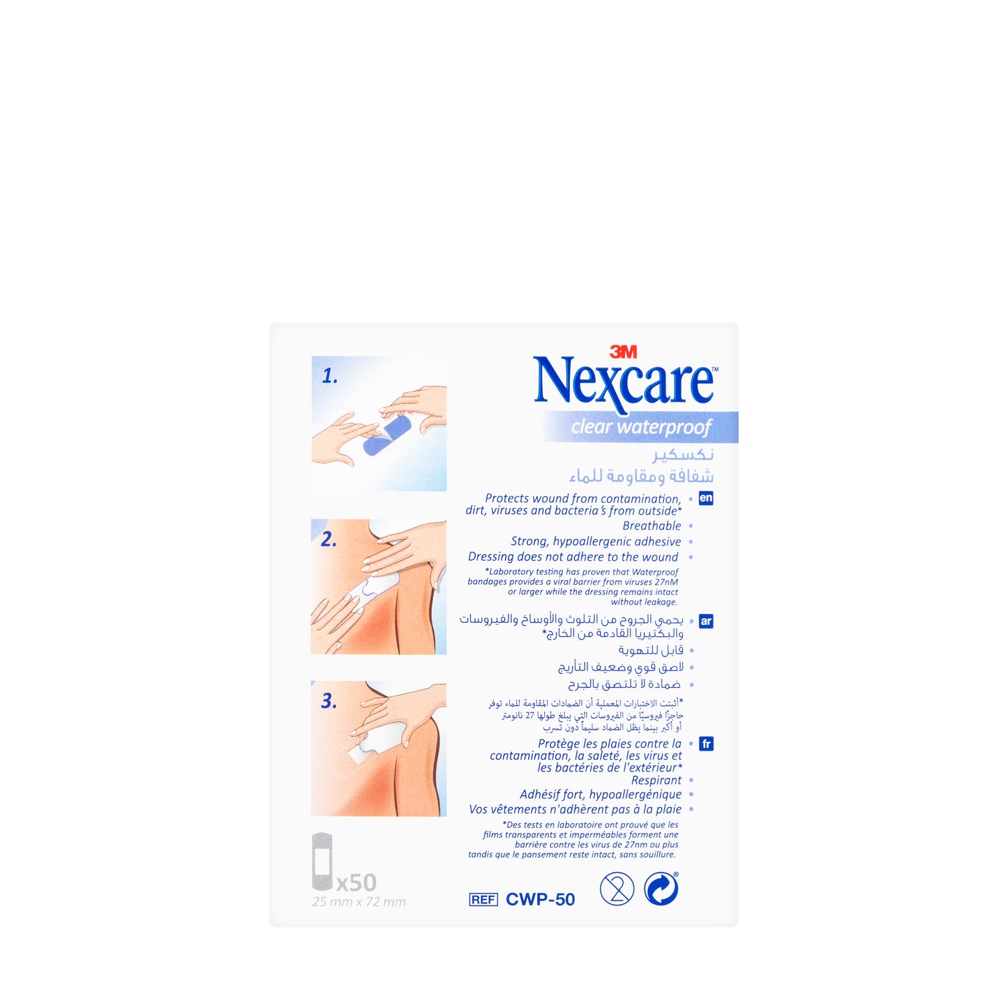 Nexcare Clear Waterproof One Size 50Pieces