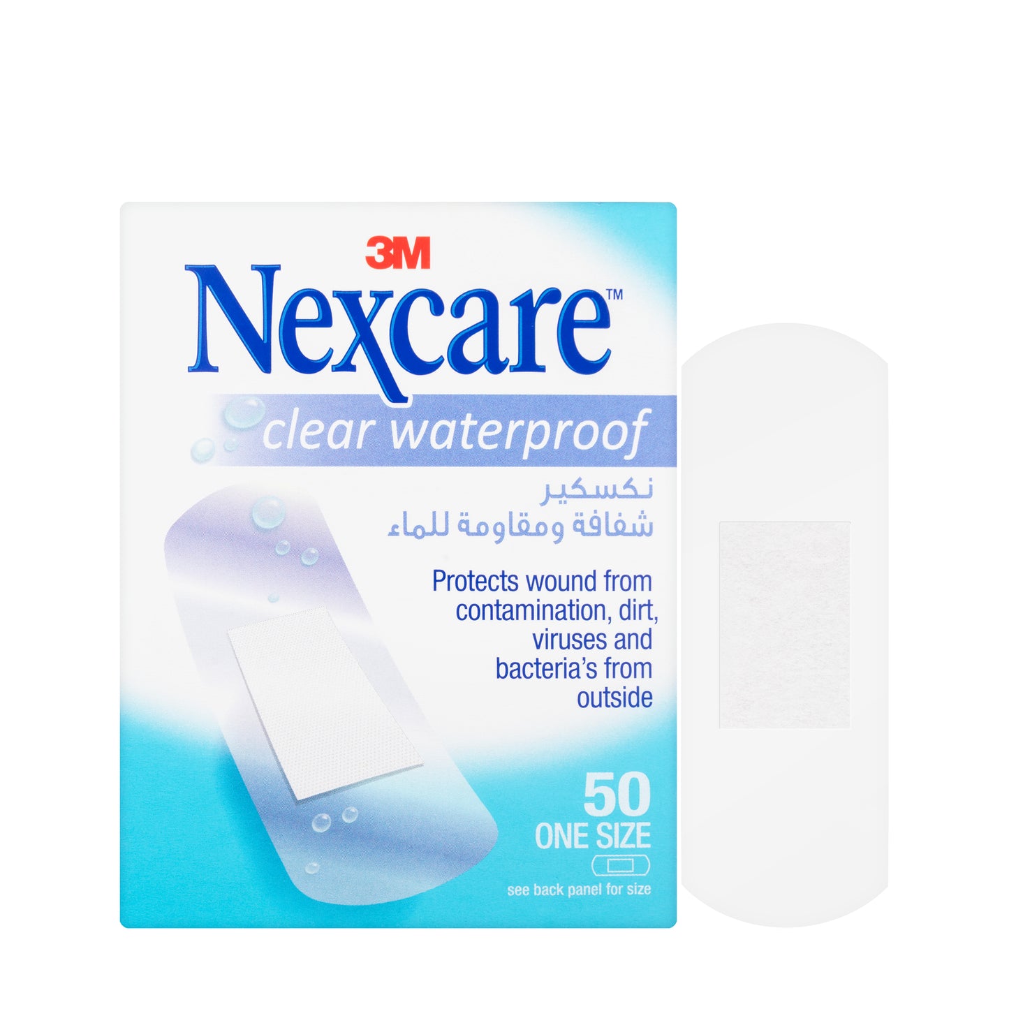 Nexcare Clear Waterproof One Size 50Pieces
