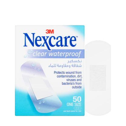 Nexcare Clear Waterproof One Size 50Pieces