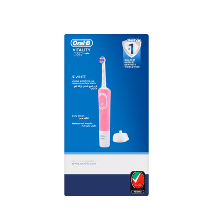 Oral-B Braun Vitality 100 3D White Rechargable Toothbrush-Pink[D100.413]