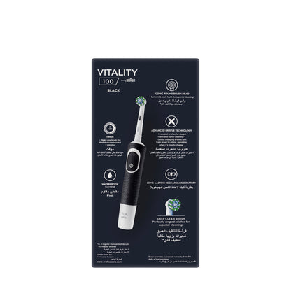 Oral-B Braun Vitality 100 Cross Action Black Rechargable Toothbrush- [D100.413]
