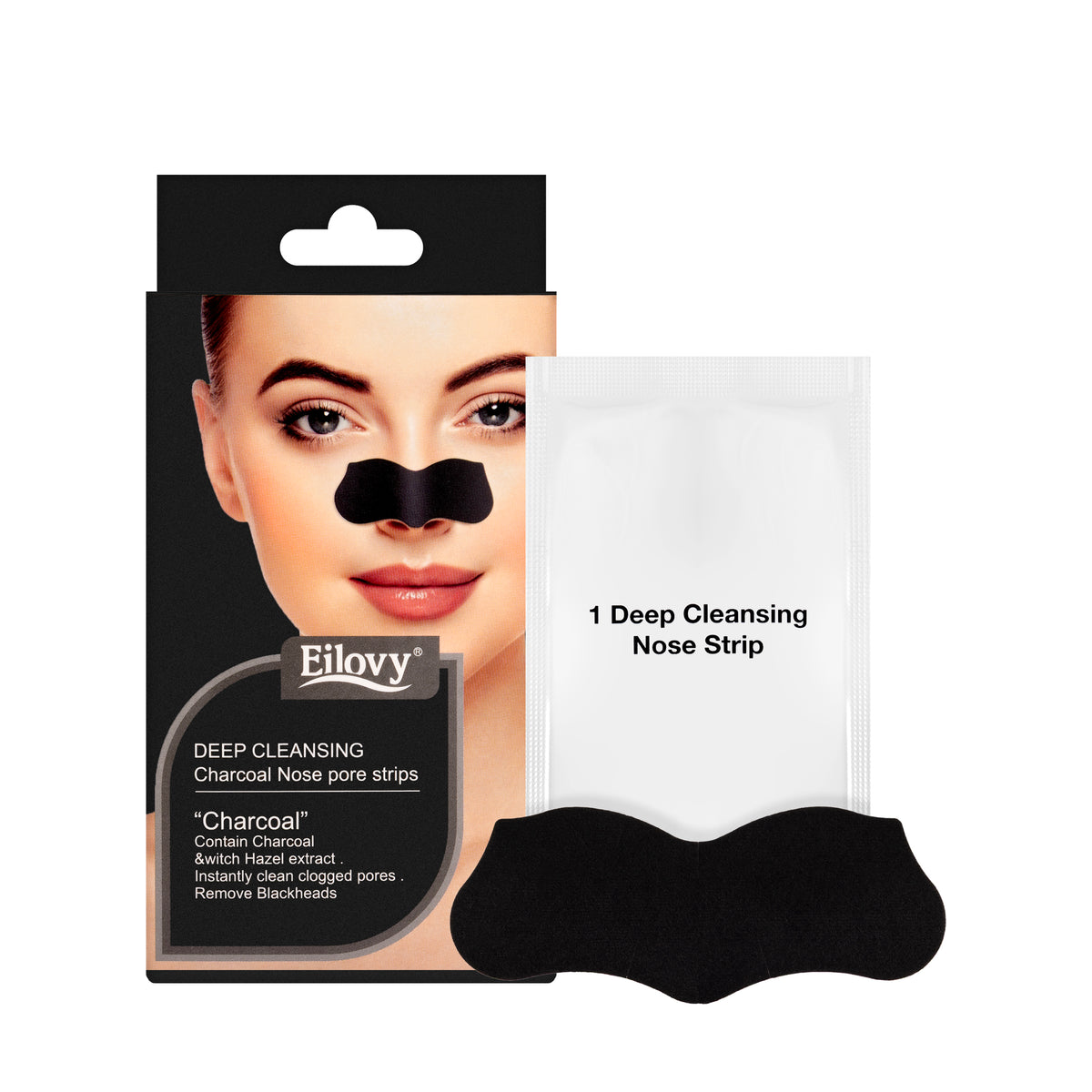 Eilovy Deep Cleansing Charcoal Nose Pore Strips 8 Pieces