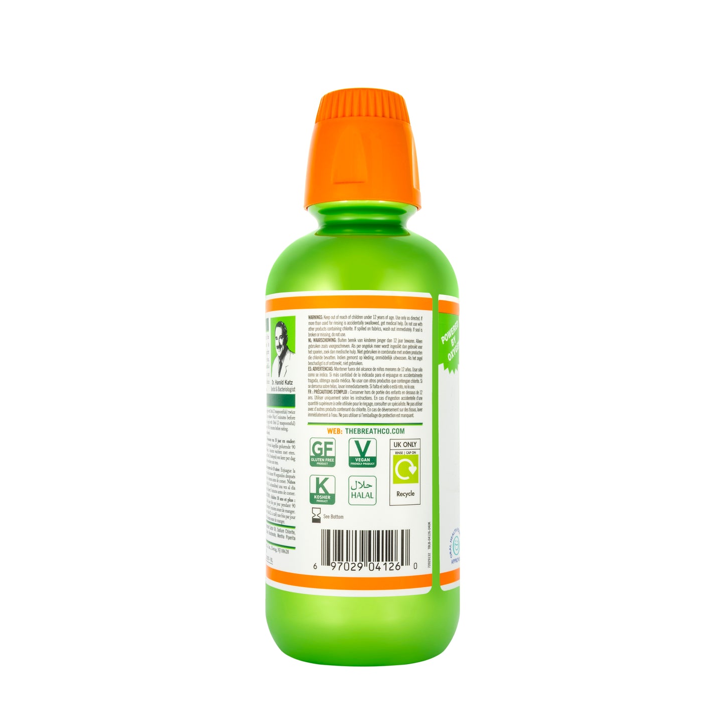 The Breath Co Fresh Breath Mild Mint Mouthwash 500 ml-Green