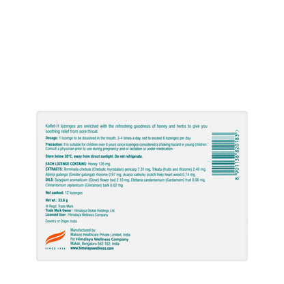 Himalaya Koflet-H Ginger 12 Lozenges