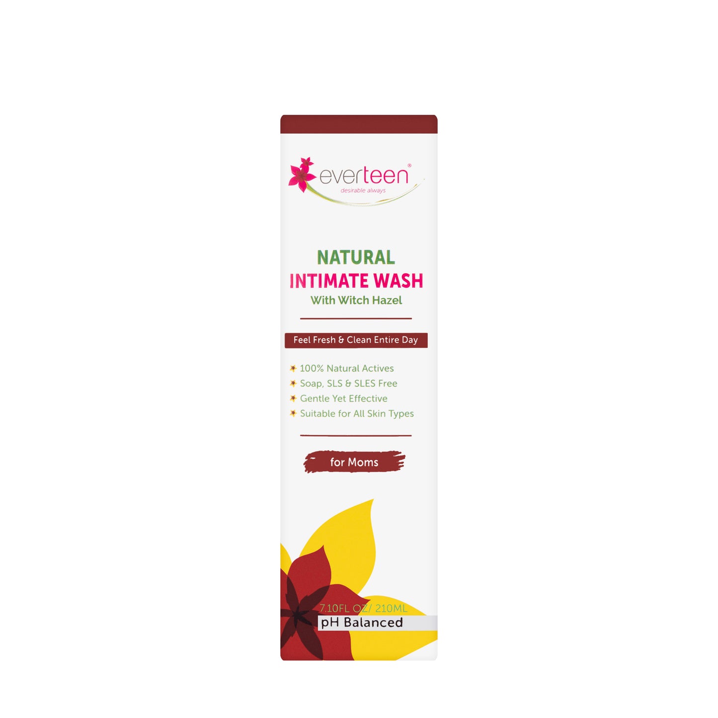 Everteen Natural Intimate Wash with Witch Hazel pH Balanced 210 Ml