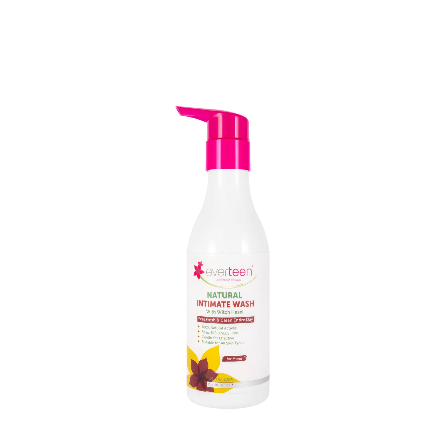 Everteen Natural Intimate Wash with Witch Hazel pH Balanced 210 Ml