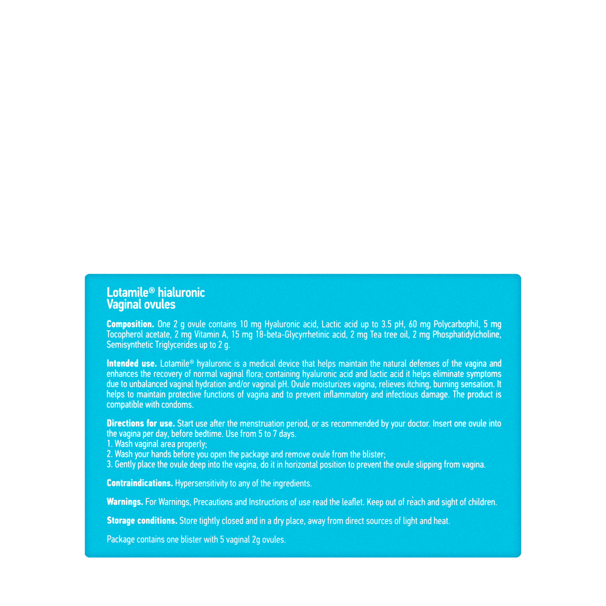 Lotamile Vaginal Ovules 5 Pieces