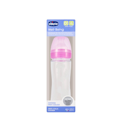 Chicco [287211] Well-Being Feeding Bottle Glass Girl 0 M+ 240 Ml