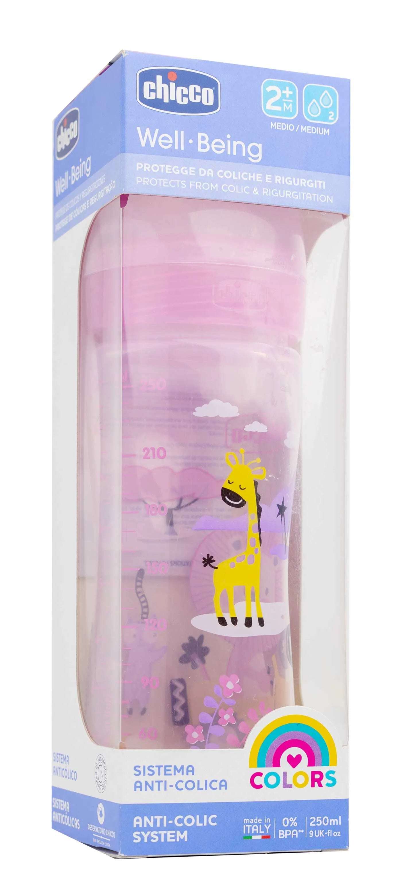 Chicco [286231] Well-Being Feeding Bottle Plastic 2 M+ Girl 250 Ml