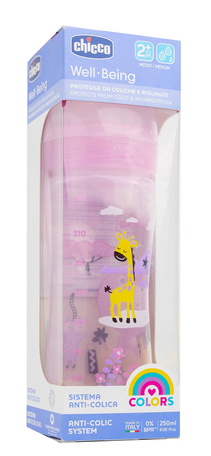 Chicco [286231] Well-Being Feeding Bottle Plastic 2 M+ Girl 250 Ml