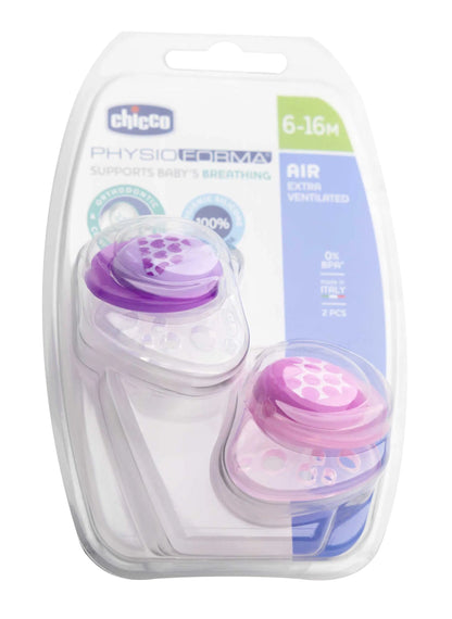 Chicco [3211] Soother Physio Air Extra Pink 6-16 Months 2 Pieces