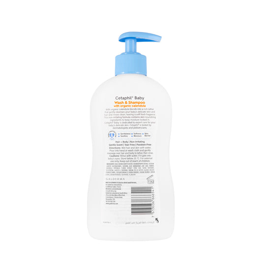 Cetaphil Baby Wash & Shampoo with Organic Calendula 400 Ml
