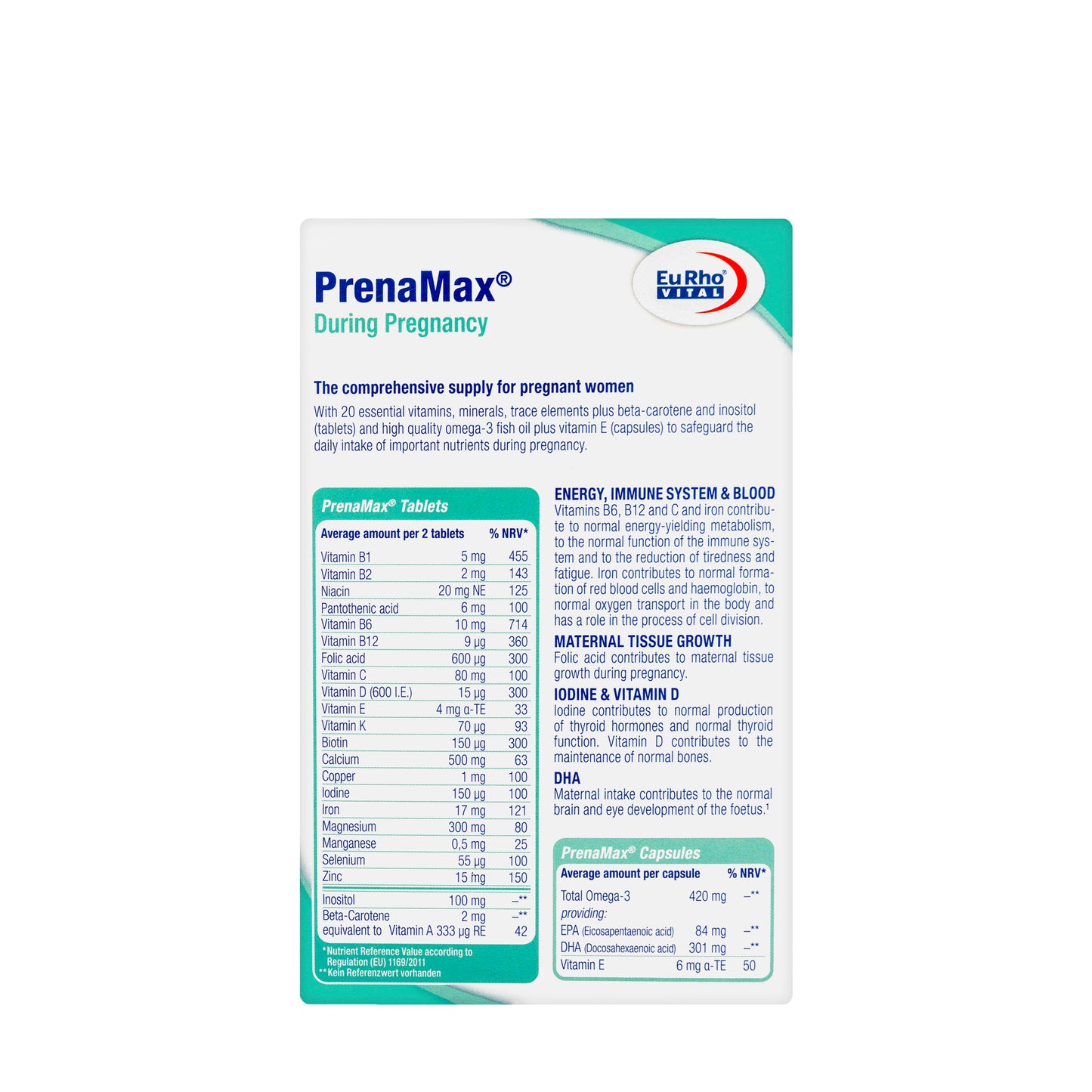 Eurho Vital PrenaMax 60 Tablet + 30 Capsule