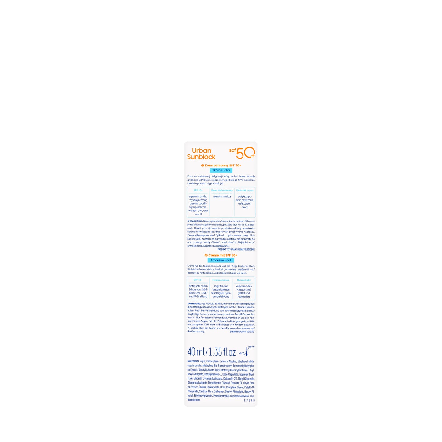 Novaclear Urban Sun [Dry Skin] Spf 50+ Face Cream 40 ml 40 Ml 1+1 Offer