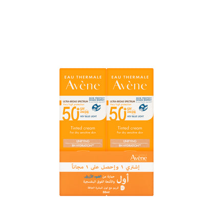 Avène SPF 50+ Very High Protection Cream Tinted 50 Ml 1+1 Offer Pack