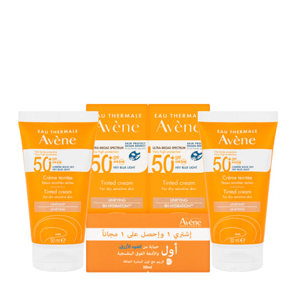 Avène SPF 50+ Very High Protection Cream Tinted 50 Ml 1+1 Offer Pack