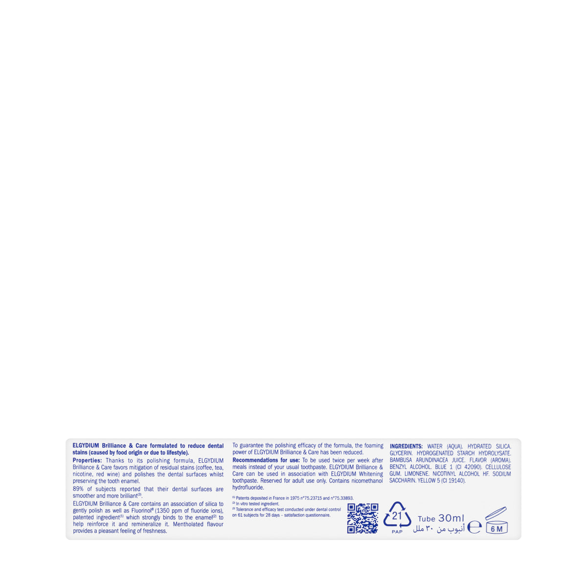 Elgydium Brilliance & Care Toothpaste 30ml