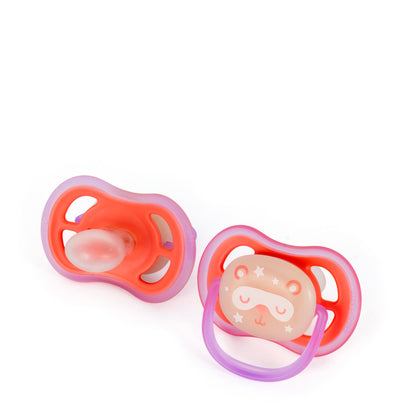 Avent [851] Ultra Air Night Soother [Pink] 6-18 M 2 Pieces