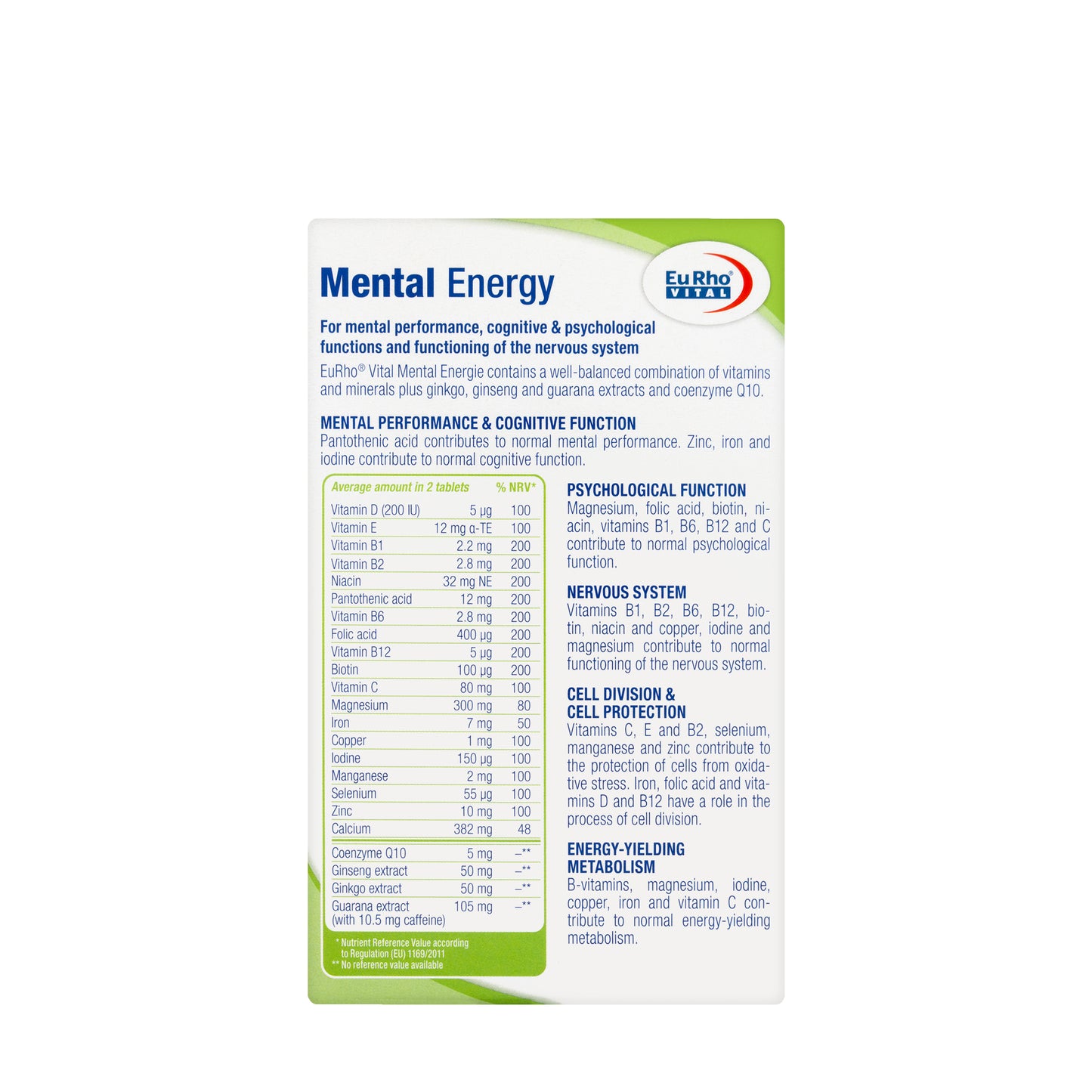 Eurho Vital Mental Energie 60 Tablet