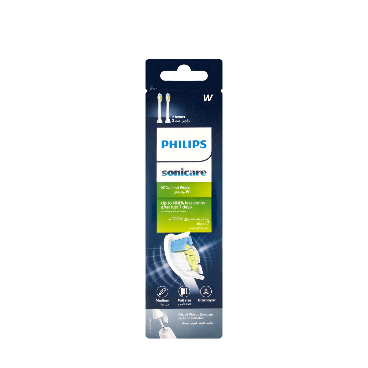 Philips Sonicare W Optimal White 2 Brush Heads-White [HX6062/67]