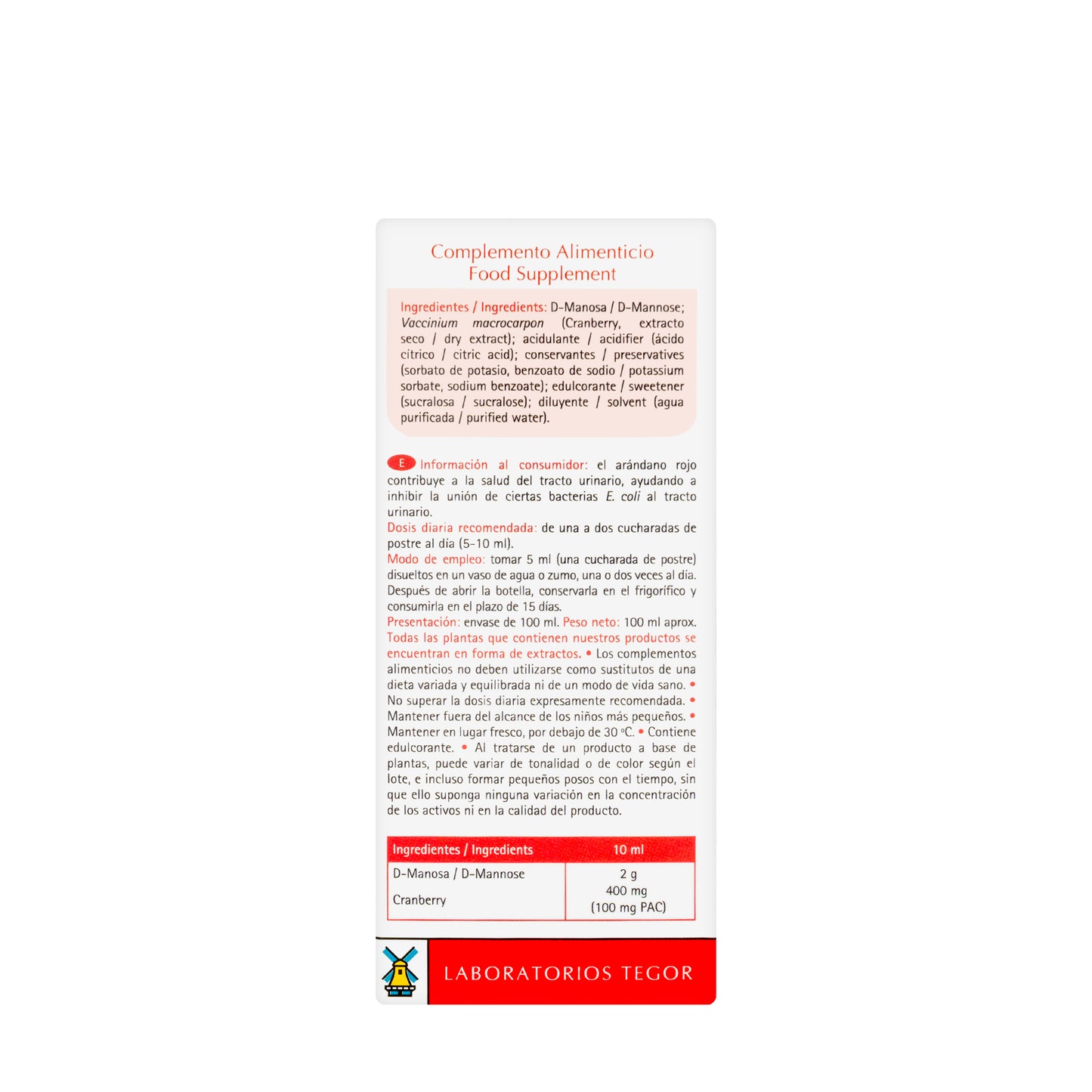 Vitacist 200mg Cranberry Solution 100 ml