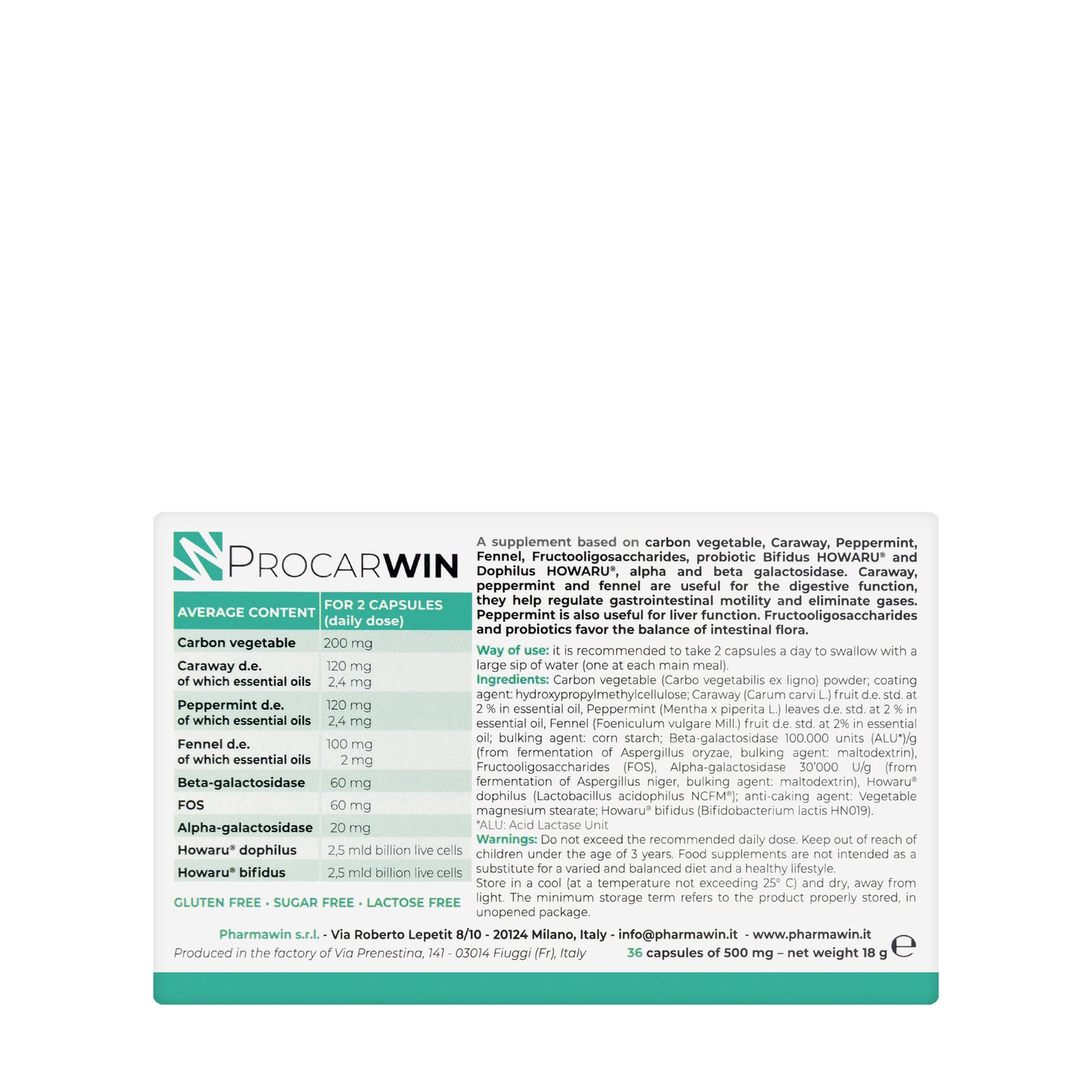 Procarwin 500mg 36 Capsules