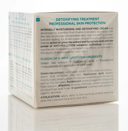 Eveline Hyaluronic Acid + Green Tea Intense Moisturising and Detoxifying Day and Night Cream 50 Ml