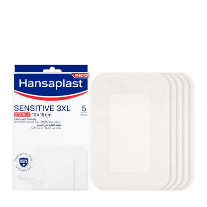 Hansaplast Sensitive 3-XL [10X15Cm]  5 Pieces