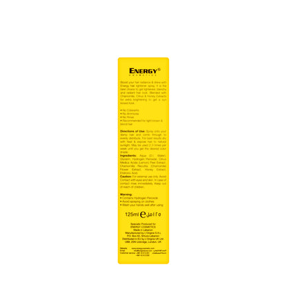 Energy Cosmetics Sun Shiny Hair Lightener Camomil Spray 125 Ml