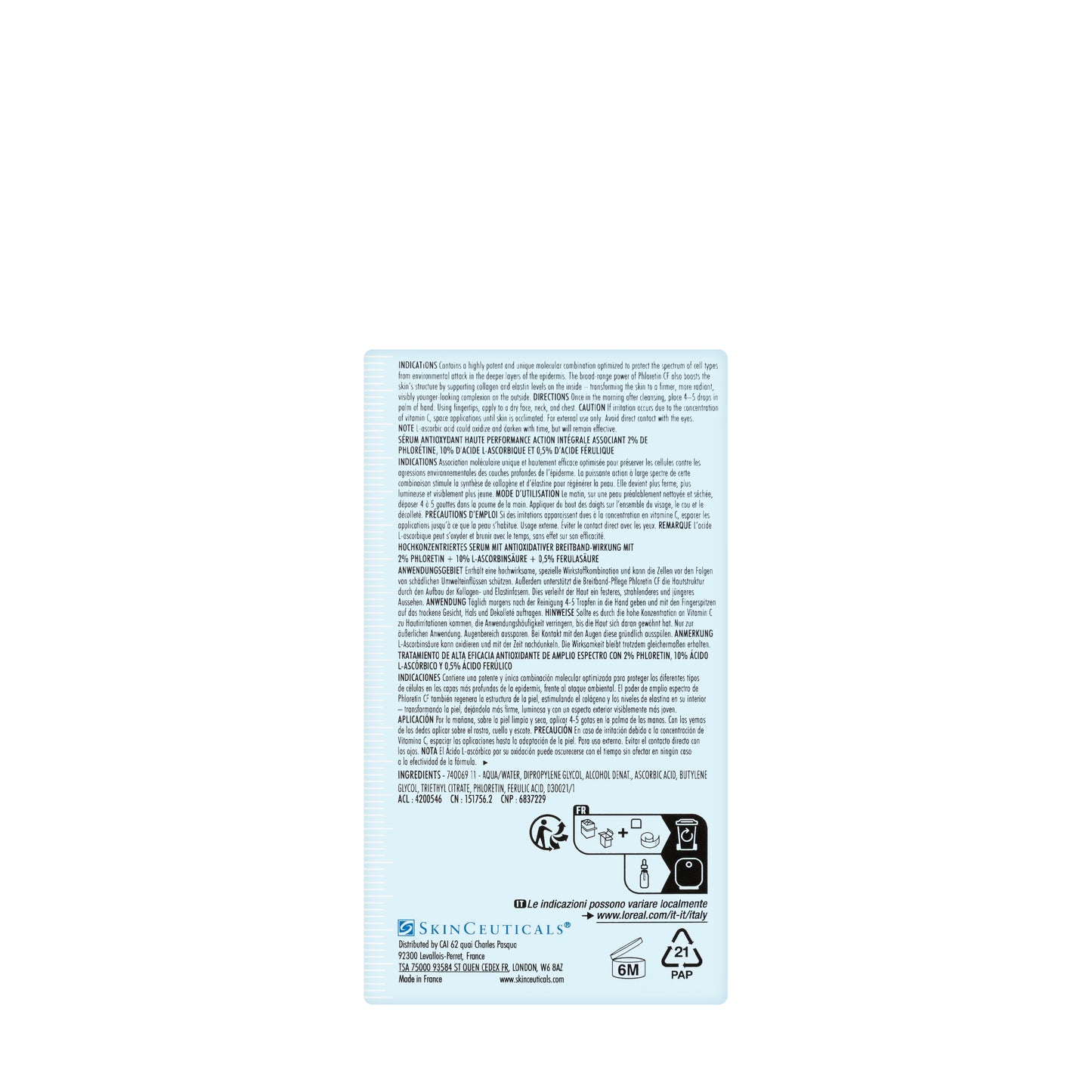 SkinCeuticals Prevent Phloretin CF Serum 30 Ml