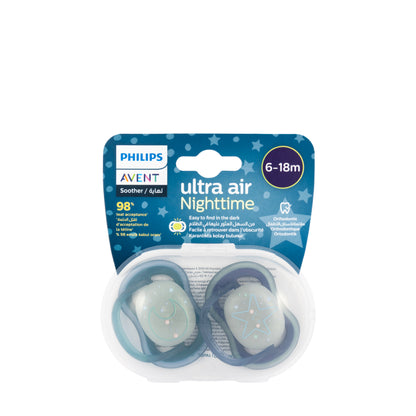 Avent [837] Ultra Air Night Soother [Blue] 6-18 M 2 Pieces