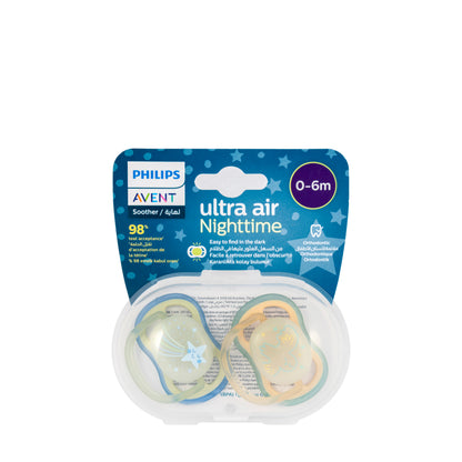 Avent [783] Ultra Air Night Soother [Blue] 0-6 M 2 Pieces